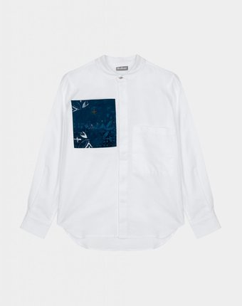 Миниатюра фотографии Рубашка белая с карманами gulliver