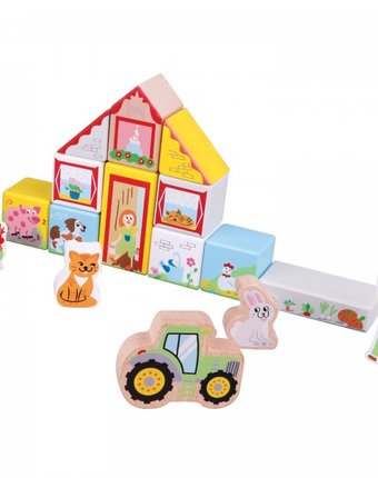 Миниатюра фотографии Деревянная игрушка new cassic toys игровой набор ферма