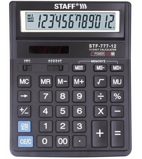 Staff Калькулятор настольный STF-777 12 разрядов
