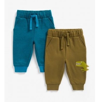 Спортивные брюки "Динозаврик", 2 шт., синий, зеленый