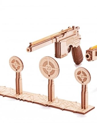 Миниатюра фотографии Wood trick механический 3d-пазл набор пистолетов