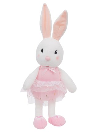 Миниатюра фотографии Мягкая игрушка игруша заяц в розовом платье 40 см
