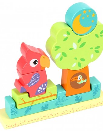 Миниатюра фотографии Деревянная игрушка фабрика фантазий магнитный пазл попугайчик