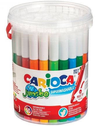 Фломастеры Carioca смываемые Jumbo 36 цветов 50 шт.