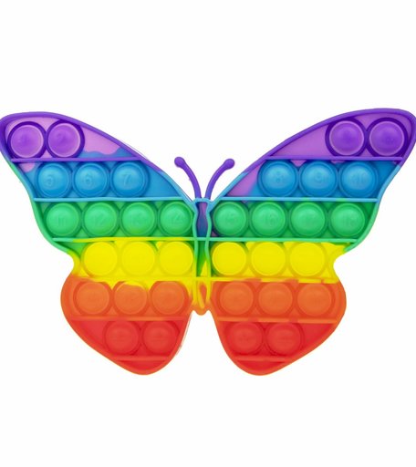 Игрушка-антистресс 1Toy Пупырка вечная Бабочка радужная 20 см