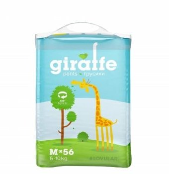 Миниатюра фотографии Трусики-подгузники lovular giraffe размер m (56 шт)