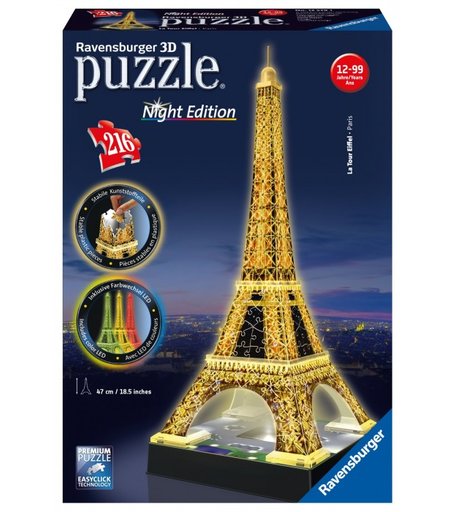 Ravensburger 3D Пазл Ночная Эйфелева башня 216 элементов