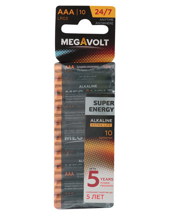 Батарейки Megavolt AAA/LR03, 1.5V (10 шт.)