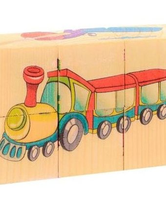 Миниатюра фотографии Набор кубиков русские деревянные игрушки транспорт
