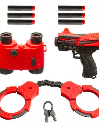 Миниатюра фотографии Bondibon набор властелин (бластер, мягкие пули, наручники, ключи, бинокль)