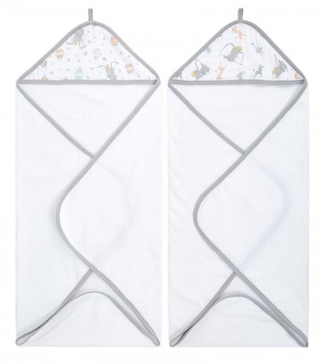 Aden&Anais Набор полотенец с уголком Dumbo heights Essentials 76x76 см 2 шт.