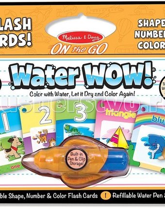 Раскраска Melissa & Doug Раскрась водой карточки, формы, числа и цвета