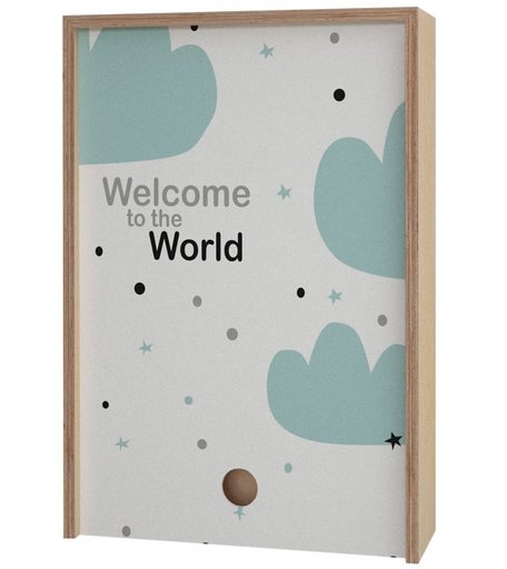 Акушерство Деревянная подарочная коробка Memory Box Welcome to the World 38х25х10 см