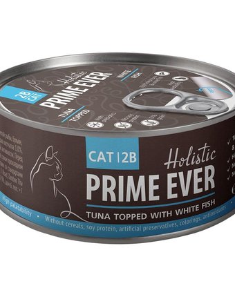 Влажный корм Prime Ever 2B желе, тунец с белой рыбой, 80 г