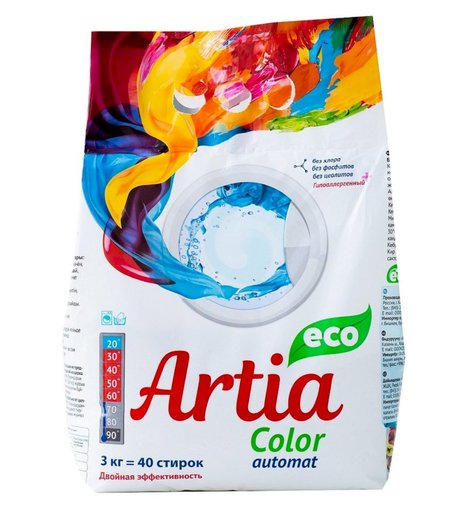 Стиральный порошок Artia для цветного белья Automat, 3 кг