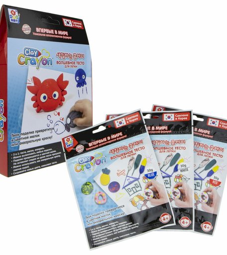 Тесто для лепки 1Toy Art Clay Crayon Крабик, 3 цвета
