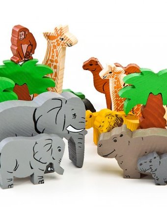 Деревянная игрушка Томик Конструктор Африка 40 деталей