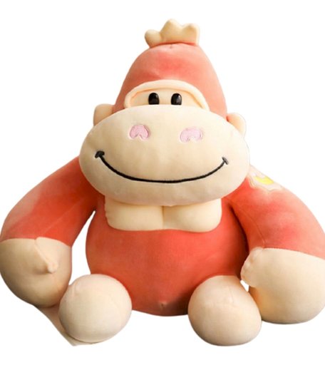 Мягкая игрушка Super01 Горилла 30 см цвет: красный