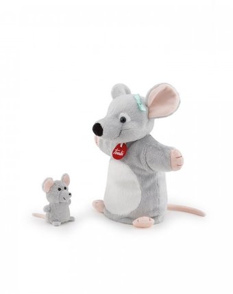 Миниатюра фотографии Trudi мягкая игрушка на руку мышка с мышонком 24x26x12 см