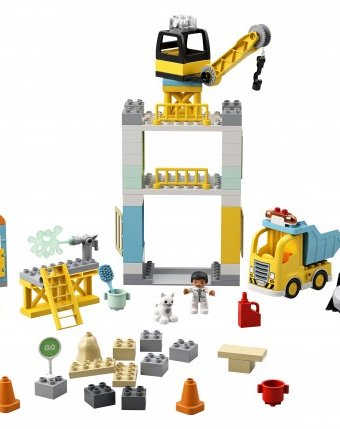 Миниатюра фотографии Конструктор lego duplo башенный кран на стройке