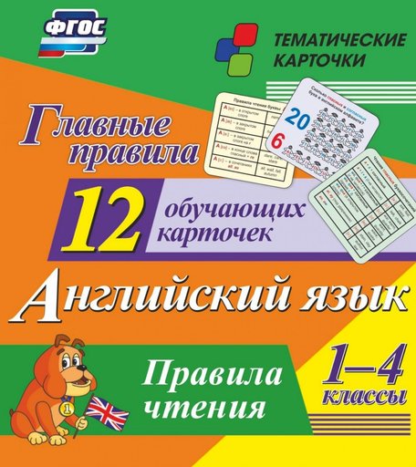Плакат Издательство Учитель Главные правила. Английский язык. Правила чтения. 1-4 классы