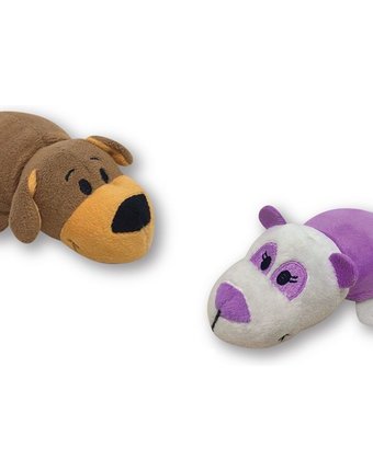 Игрушка-вывернушка 1Toy Коричневая собака - Сиреневая собака 12 х 6 х 8 см цвет: коричневый/сиреневый