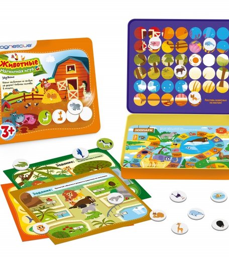 Magneticus Игровой набор Животные в металлической коробке