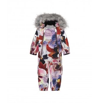 Миниатюра фотографии Комбинезон зимний molo pyxis fur, giant floral, бордовый, сиреневый