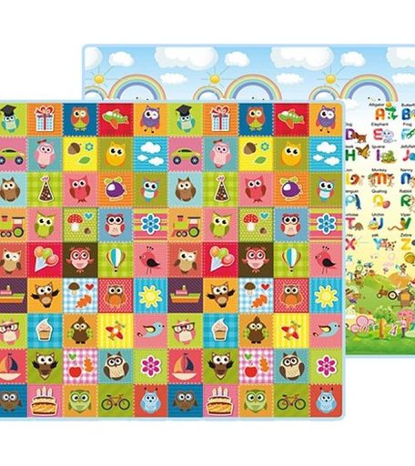 Развивающий коврик Mambobaby Совята и Английский алфавит 180 х 200 х 0.5