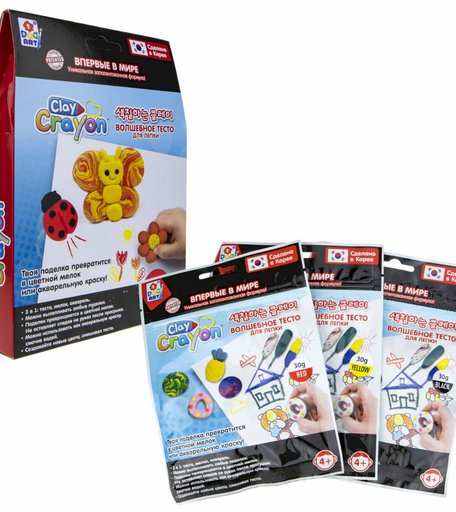 Тесто для лепки 1Toy Art Clay Crayon Бабочка, 3 цвета