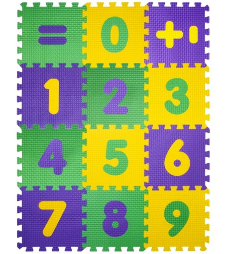 Игровой коврик Janett Мягкий детский конструктор Математика 33x33x0.9 см