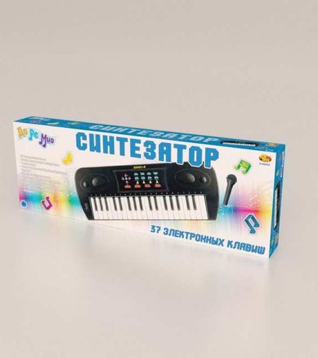 Музыкальный инструмент ABtoys Синтезатор с микрофоном и адаптером (37 клавиш)