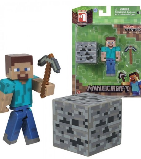 Minecraft Фигурка Стив Игрок с аксессуарами 8 см