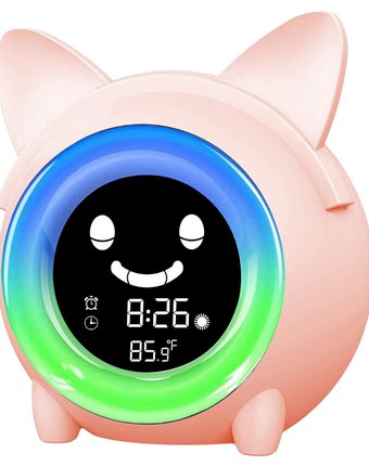 Часы будильник электронные LaLa-Kids с ночником и тренировкой сна Котик