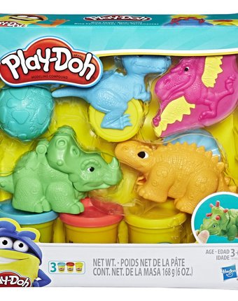 Миниатюра фотографии Набор для лепки из пластилина play-doh малыши-динозаврики синий