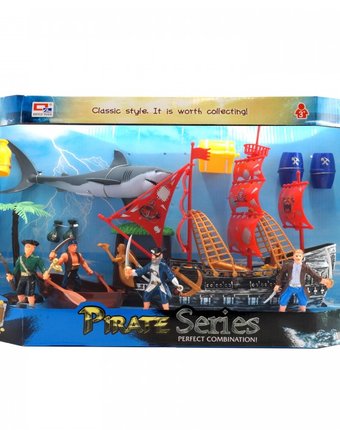 HK Industries  Игровой набор Пираты, пиратский парусник и акула со светом, звуком с и функцией Try Me