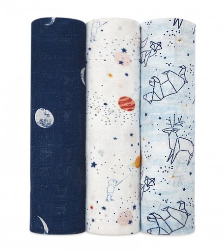Пеленка Aden&Anais из бамбука Stargaze 120х120 см 3 шт.