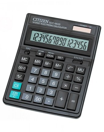 Миниатюра фотографии Citizen калькулятор настольный sdc-664s 16 разрядов