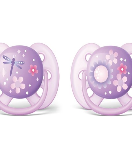 Пустышки Philips Avent ultra soft 6-18 мес., 2 шт., фиолетовый