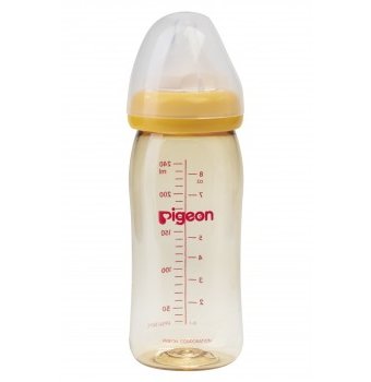 Бутылочка для кормления Pigeon SofTouch Peristaltic PLUS, 240 мл, желтый