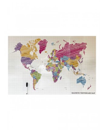 Миниатюра фотографии Continent decor магнитно-маркерная доска с изображением карта мира