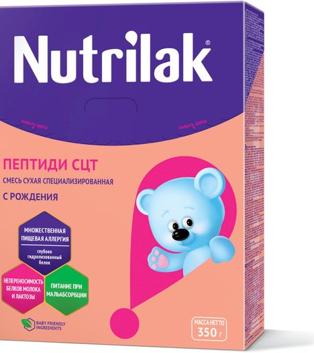 Молочная смесь Nutrilak Пептиди СЦТ 1 0-12 месяцев, 350 г