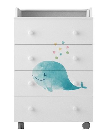 Комод Forest kids Mini пеленальный Cute Whale (4 ящика)