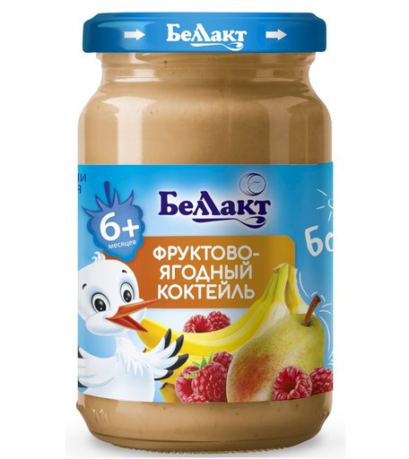 Пюре Беллакт из груш, банана и малины , 170 грамм г, с 6 месяцев