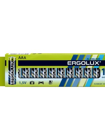 Батарейки ERGOLUX Алкалиновые, ААА/LR03 12