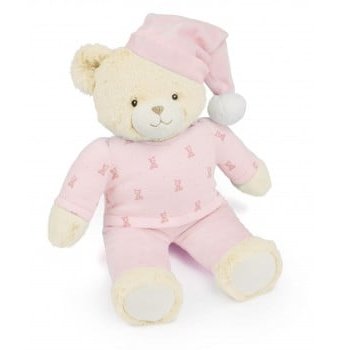 Миниатюра фотографии Игрушка мягкая "медвежонок в колпаке", розовый