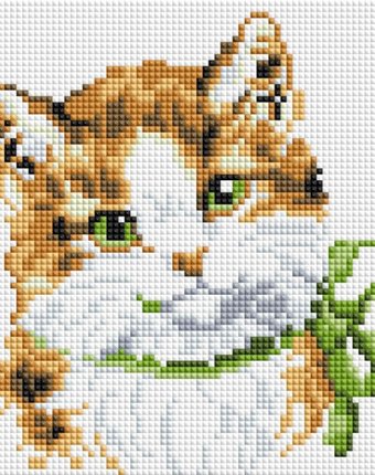 Миниатюра фотографии Белоснежка мозаичная картина кошка алиса 451-st-ps