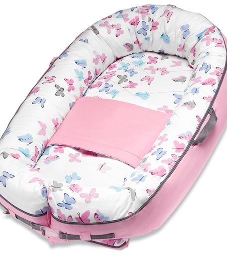 Гнездо-кокон Little Vi Розовые бабочки 80 х 50 х 13 см