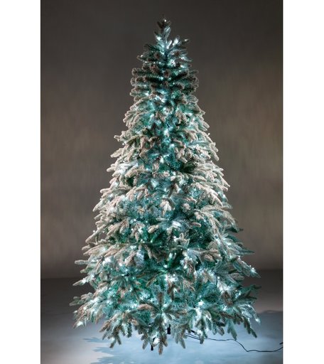 Crystal Trees Искусственная Ель Неаполь заснеженная с вплетенной гирляндой 120 см