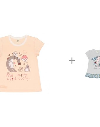 Миниатюра фотографии Lucky child футболки для девочки my tasty apple story и кролик на велосипеде